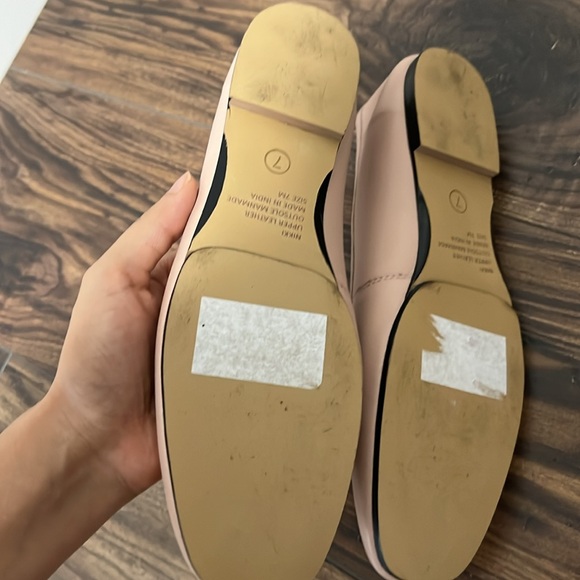 Square toe leather ballet flats, size 7 - Picture 3 of 6